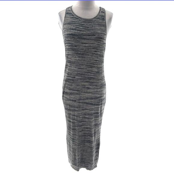 THEORY INTRELLA SPACE DYE STRIPED LINEN BLEND MAXI DRESS, ECHO MULTI sz S - Picture 4 of 9